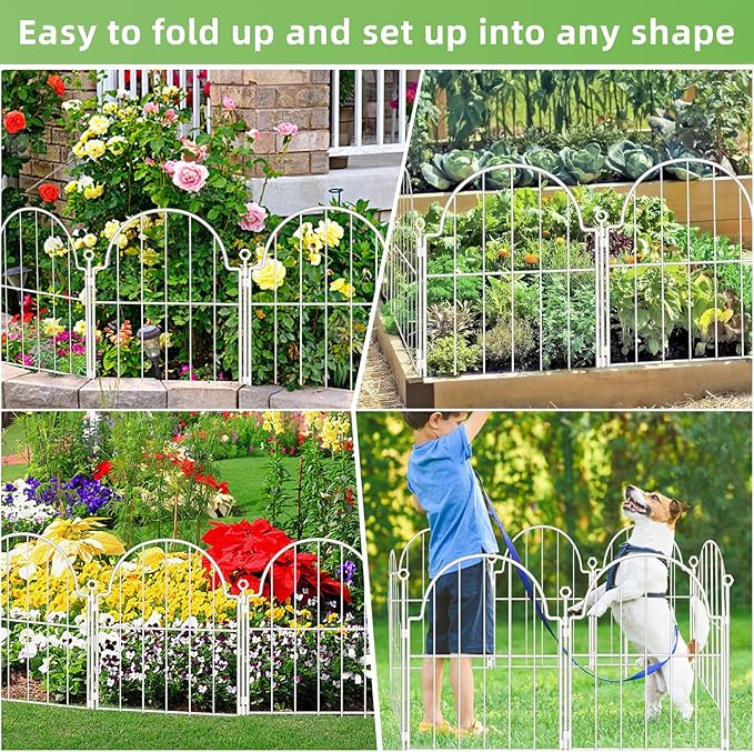 10 Pack Decorative Garden Fence, 17in x10ft Garden Fencing Animal Barrier - Image 6