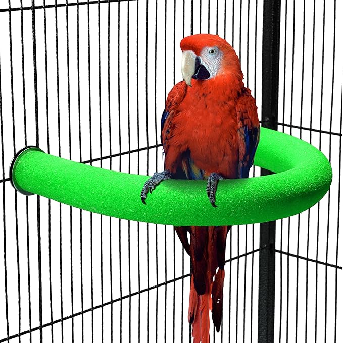 U Shape Parrot Perch Stand Toy Bird Platform Sand Paw Grinding Clean Stick by FrgKbTm