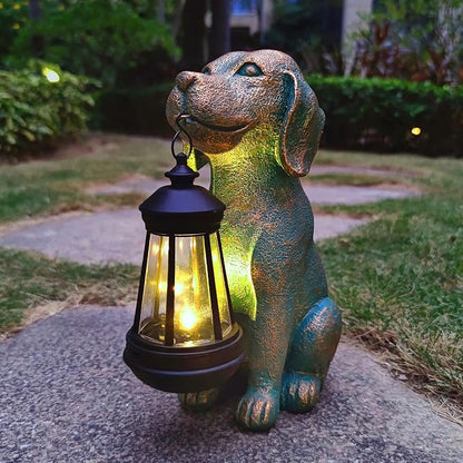 Dog Garden Statues with Solar Lantern Outdoor Decor-Dog Solar Figurines Lights - Image 6