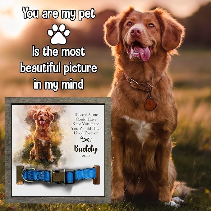 Personalized Pet Memorial Gifts Water Color Dog Picture Frame Dog Loss Sympathy - Image 6