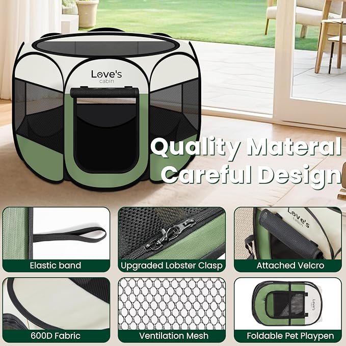 Love's cabin Pet Puppy Dog Playpen, Large Dog Tent Crates Cage Indoor/Outdoor - Image 5