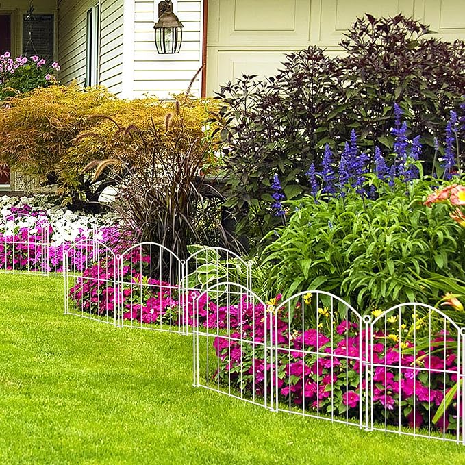 Decorative Garden Fence 17in x10ft, 10 Pack Rustproof Metal No Dig Fence Animal - Image 8