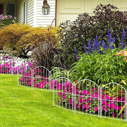 Decorative Garden Fence 17in x10ft, 10 Pack Rustproof Metal No Dig Fence Animal - Image 8