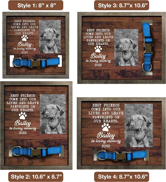 Personalized Dog Collar Frame Memorial Pet Loss Sign Dog & Cat Lover Ever Gifts - Image 4