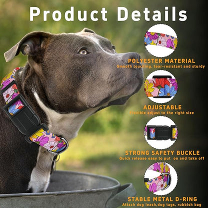 Dog Collar, Adjustable Soft Floral Pet Collar - Image 2
