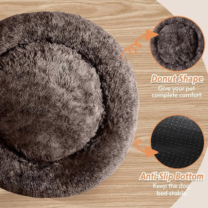 JOLLYVOGUE Calming Dog Bed Medium Size Dog, Anti-Anxiety Donut Medium Pet Bed - Image 3