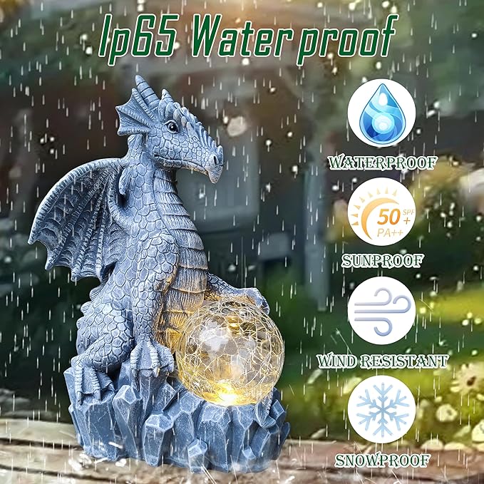 Dragon Solar Garden Statues Outdoor Decoration - Image 5