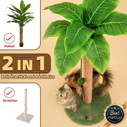 Meowoou Cat Scratching Post 33 Inch Tall Cat Scratcher - Image 2