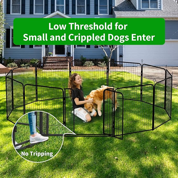 Dog Playpen Outdoor Extra Wide 32 Piece Panels Heavy Duty Dog Fence 47" Height - Image 3