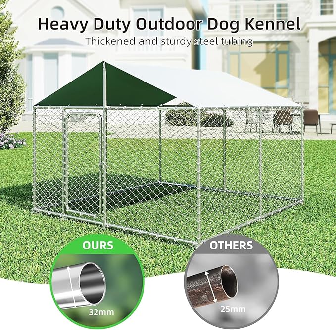 7.8'x7.8' Large Outdoor Dog Kennel, Heavy Duty Dog Enclosure - Image 3
