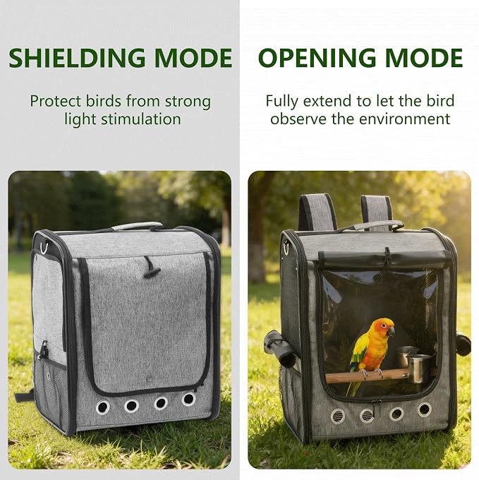 Foldable Bird Carrier Bag, Bird Backpack - Image 6
