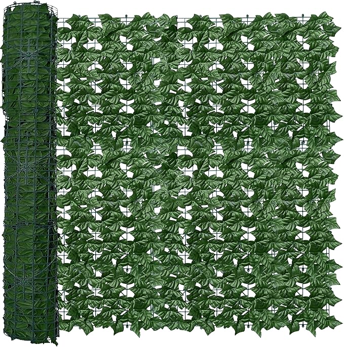 Artificial Fence Privacy Screen: 4FT x 50FT UV-Anti Faux Greenery Backdrop Ivy by ODTORYHOME