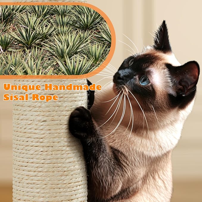 Topeakmart 62.2 inches Cat Tree, Cat Tower w/Double Condos, Scratching Posts & - Image 8