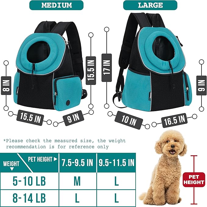 PetAmi Front Carrier Backpack, Ventilated Adjustable Pet Chest Carrier - Image 3