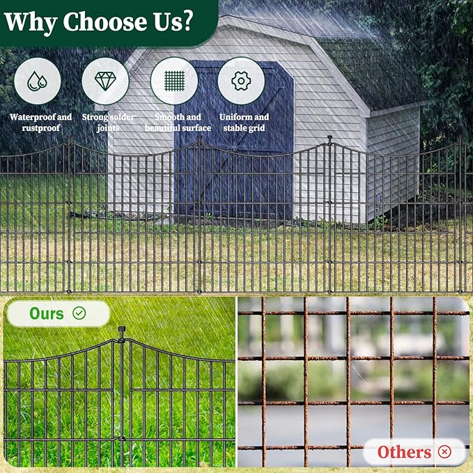 10 Panels No Dig Dog Fence Outdoor - Image 3
