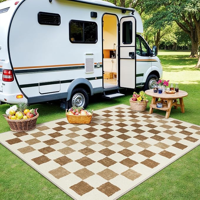GENIMO Outdoor Rug for Patio Clearance, Lightweight Waterproof RV Camping Mat - Image 6
