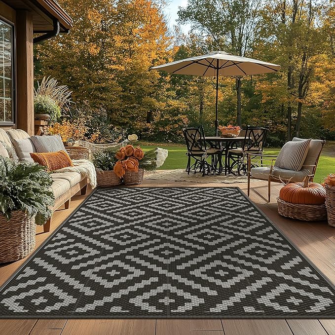 GENIMO Outdoor Rug 4x6 Waterproof, Reversible Mats, Outdoor Area Rug, Plastic - Image 7