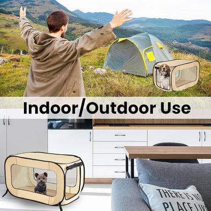 Beatrice Home Fashions Portable, Collapsible, Pop Up Kennel Travel Cat and Dog - Image 6