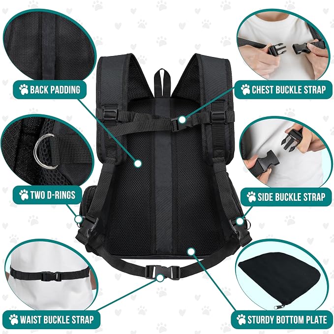 PetAmi Dog Front Carrier Backpack, Ventilated Adjustable Dog Pet Cat Chest - Image 5