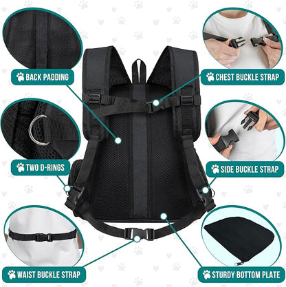PetAmi Dog Front Carrier Backpack, Ventilated Adjustable Dog Pet Cat Chest - Image 5