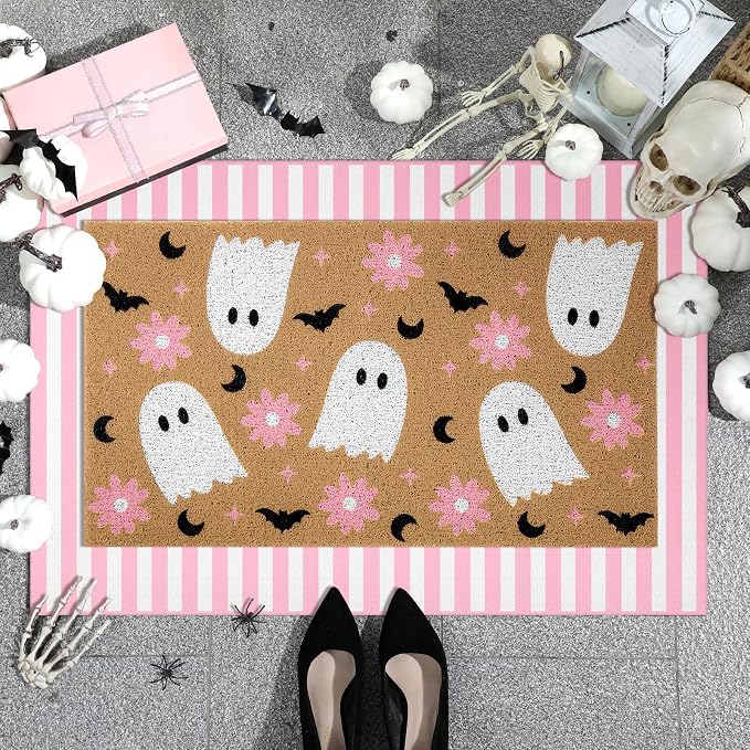 Tinideya 2 Pcs Door Mat Welcome Non Slip Coir Mats Floor Layering Doormats by Tinideya