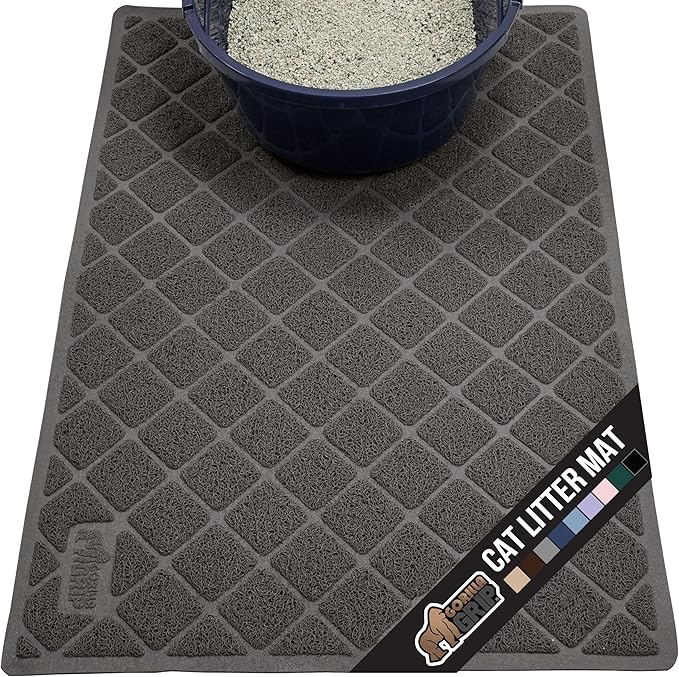 GORILLA GRIP Cat Litter Box Mat, Water Resistant, US Designed Kitty Litter by GorillaGrip