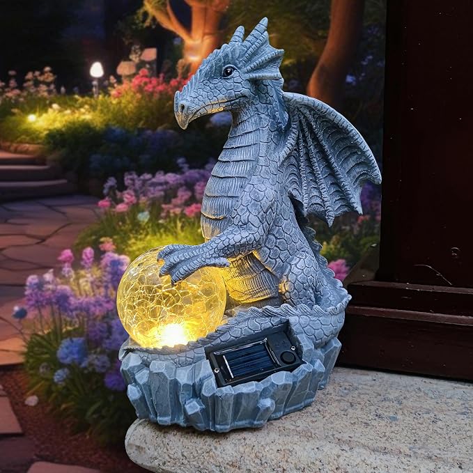 Dragon Solar Garden Statues Outdoor Decoration - Image 2
