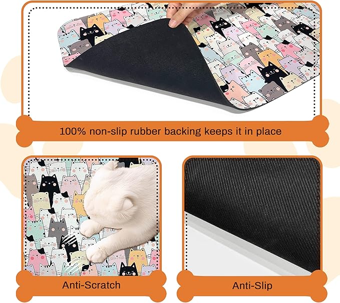 Pet Feeding Mat for Floors Waterproof Dog Mat for Food and Water Absorbent - Image 3