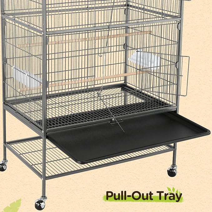 Yaheetech 52-inch Wrought Steel Standing Large Flight King Bird Cage - Image 5