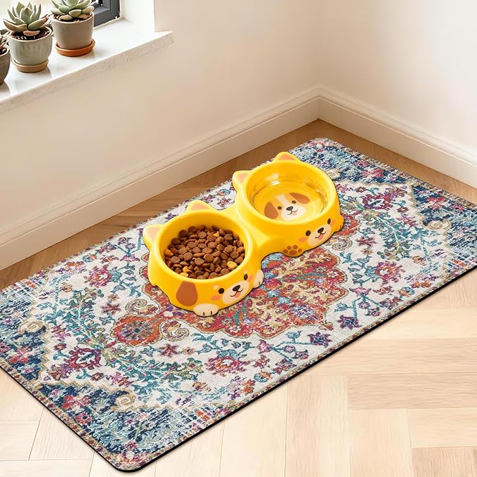 Pet Feeding Mat for Floors Waterproof Dog Mat for Food and Water Absorbent by Unknown