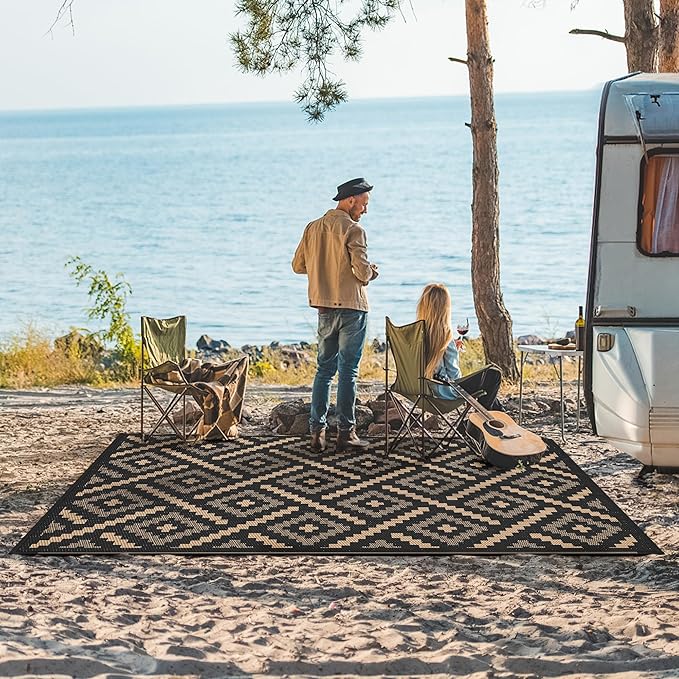 GENIMO Outdoor Rug for Patio Clearance, Reversible Plastic Straw Rugs for RV - Image 2