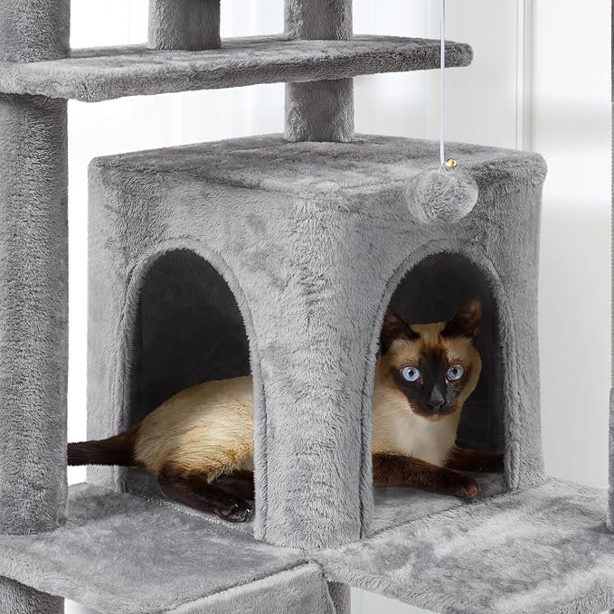 Yaheetech Tall Cat Tree, 80in Multi-Level Cat Tower - Image 5
