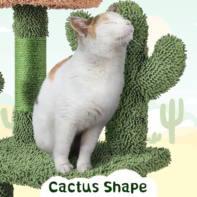 Yaheetech Cactus Cat Tree, 53.5in Cat Tower - Image 7