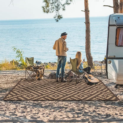 GENIMO Outdoor Rug for Patio Clearance, Lightweight Waterproof RV Camping Mat - Image 2
