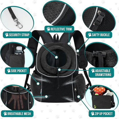 PetAmi Dog Front Carrier Backpack, Ventilated Adjustable Dog Pet Cat Chest - Image 4