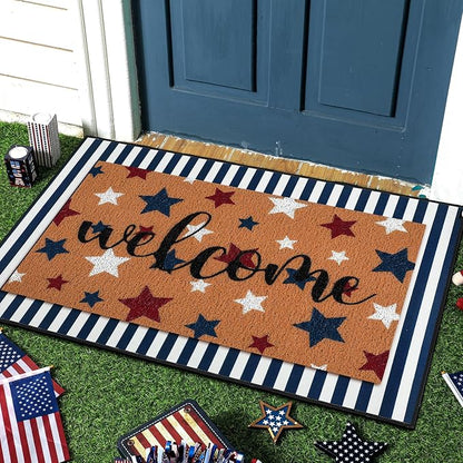 Tinideya 2 Pcs Door Mat Welcome Non Slip Coir Mats Floor Layering Doormats - Image 7