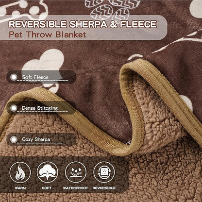Waterproof Dog Blankets Pet Blanket 60"x80", Soft Fluffy Sofa Car Bed Protector - Image 4