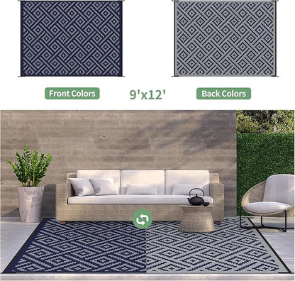 GENIMO Outdoor Rug for Patio Clearance, Reversible Plastic Straw Rugs for RV - Image 4