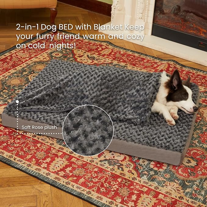 Orthopedic Memory Foam Bed for Large Dogs, Waterproof Cooling Pet Mats for Crate - Image 3