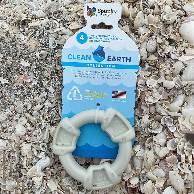 Spunky Pup Clean Earth Recycled Ring Dog Toy | Made from 100% Recycled Water - Image 2