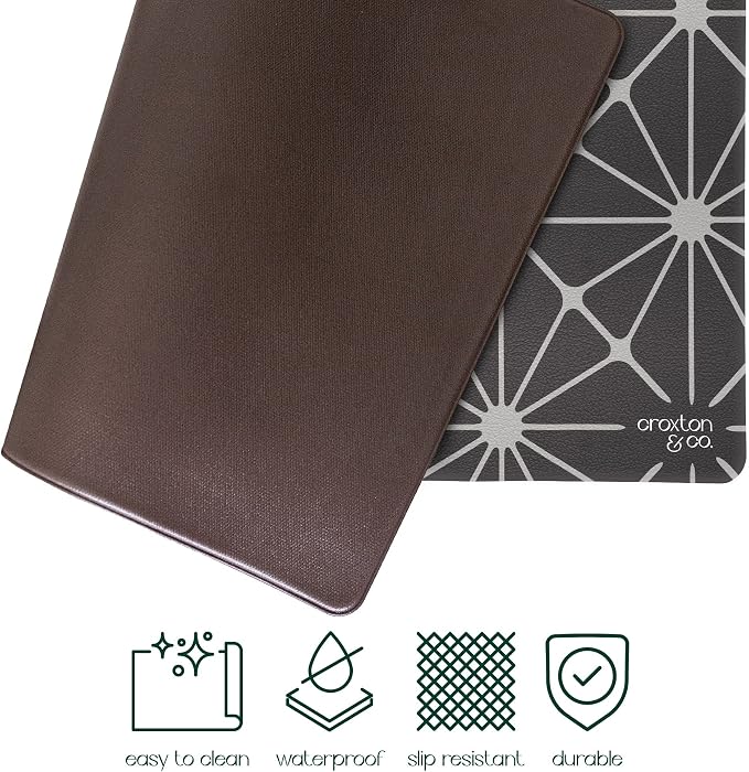 CROXTON & CO. Non-Slip Faux Leather Pet Feeding Mat - Image 3