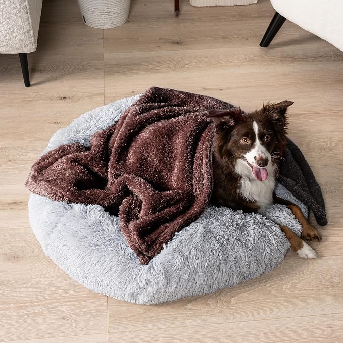 PetAmi Dog Blanket for Small Dogs Brown, Fluffy Soft Puppy Blanket, Sherpa - Image 2