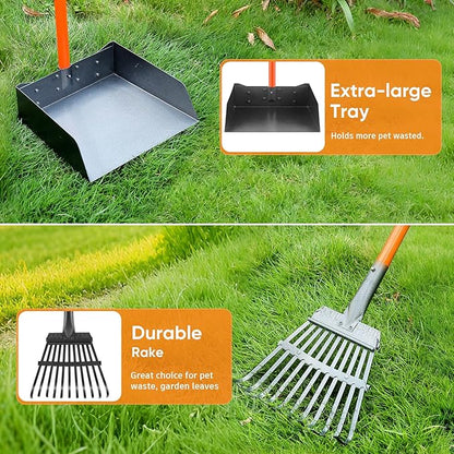 Pooper Scooper, Detachable Long Handle Dog Pooper Scoopers - Image 2
