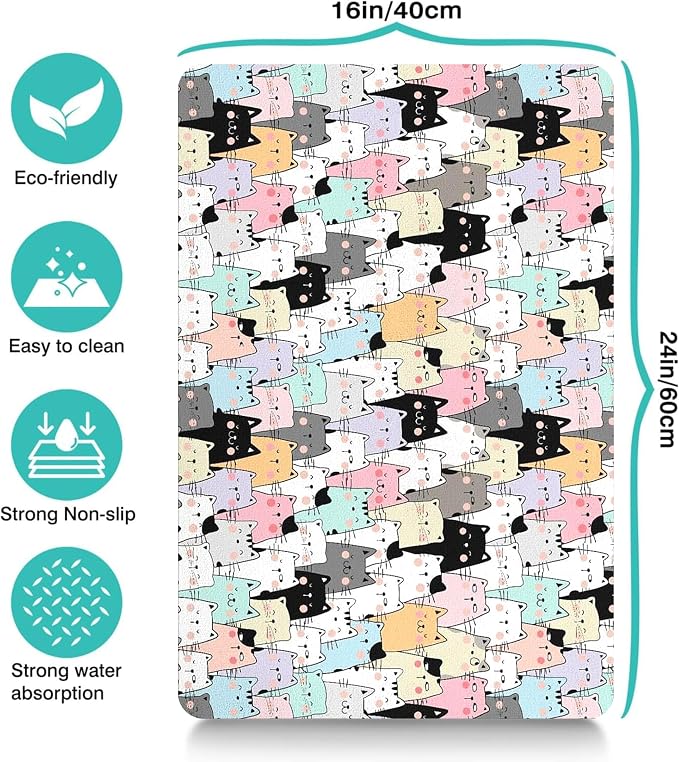 Pet Feeding Mat for Floors Waterproof Dog Mat for Food and Water Absorbent - Image 4