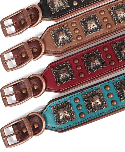 PET ARTIST Soft Padded Leather Dog Collar, 2 inch Wide Genuine Leather Dog - Image 6
