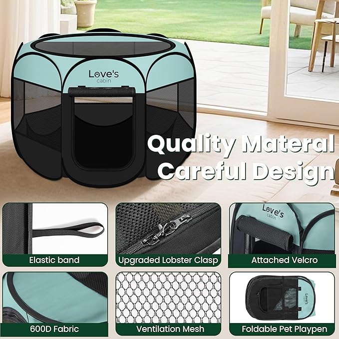 Love's cabin Pet Puppy Dog Playpen, Large Dog Tent Crates Cage Indoor/Outdoor - Image 5
