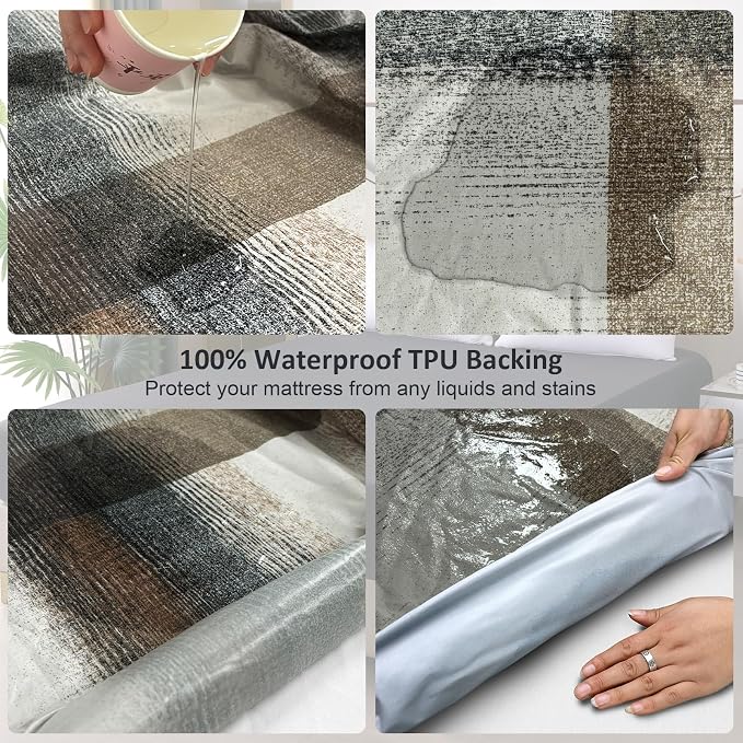 Waterproof Mattress Protector King, Fitted Sheet Style Breathable Mattress Cover - Image 3