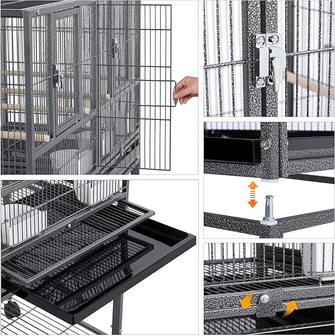 Yaheetech 41.5" Stackable Divided Breeder Breeding Parakeet Bird Cage - Image 6