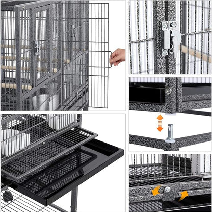 Yaheetech Stackable Divided Breeder Breeding Parakeet Bird Cage - Image 5