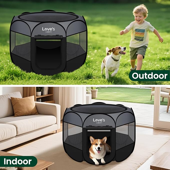 Love's cabin Pet Puppy Dog Playpen, Large Dog Tent Crates Cage Indoor/Outdoor - Image 7